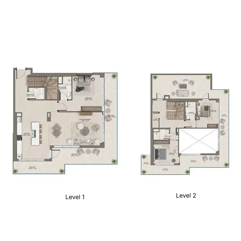 3 Bedrooms duplex - The Corner floor plan