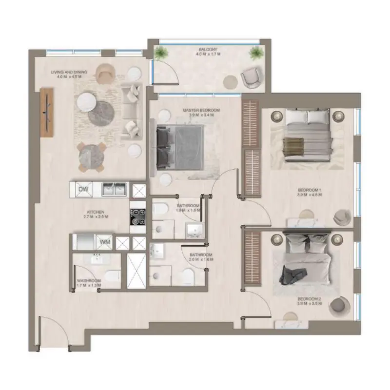 3 bedroom floor plan
