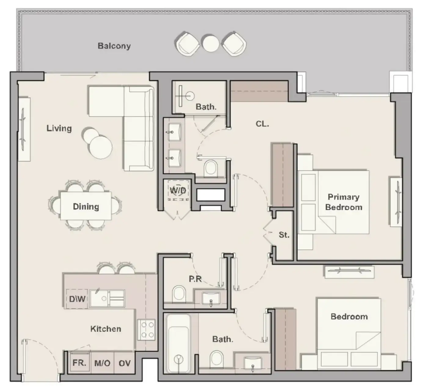 2 Bedrooms apartments - Belgravia Gardens floor plan