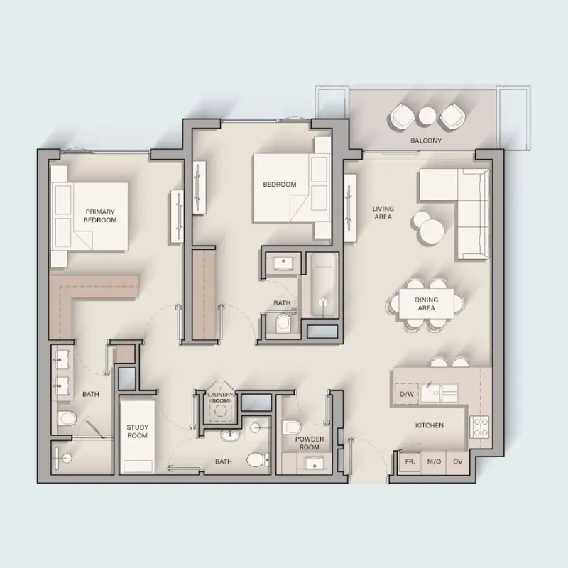 2,5 bedroom floor plan