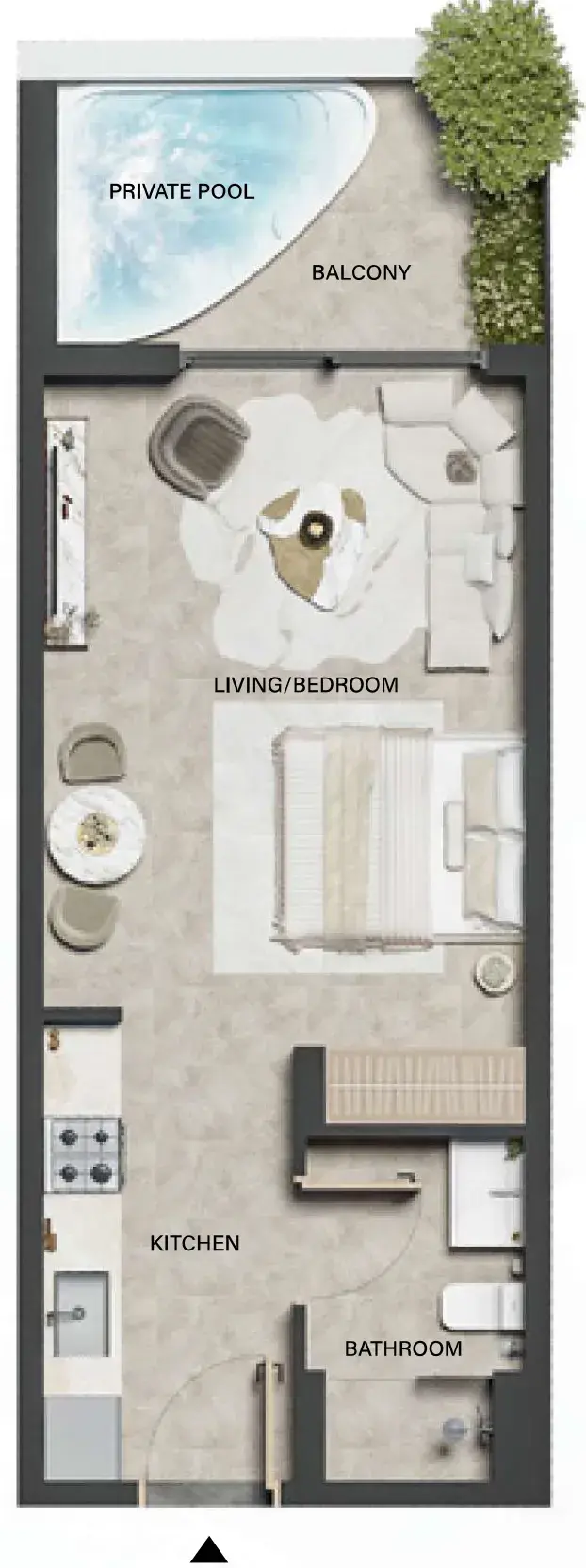 Studio apartments - Weybridge Gardens 5 floor plan