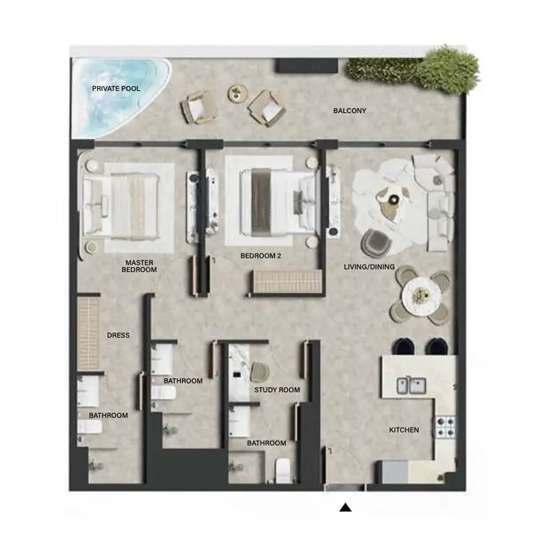 2 bedroom Apartments -  Weybridge Gardens 5 floor plan