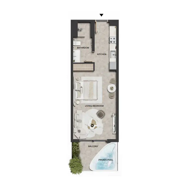 Studio apartments - Weybridge Gardens 4 floor plan