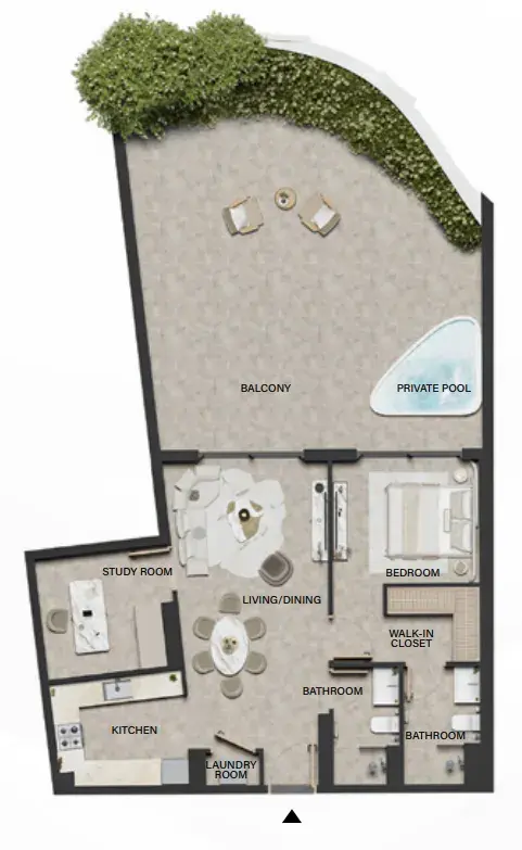 1 Bedroom apartments - Weybridge Gardens 4 floor plan