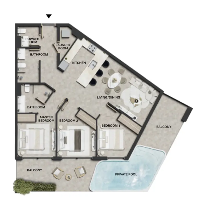 3 bedroom floor plan