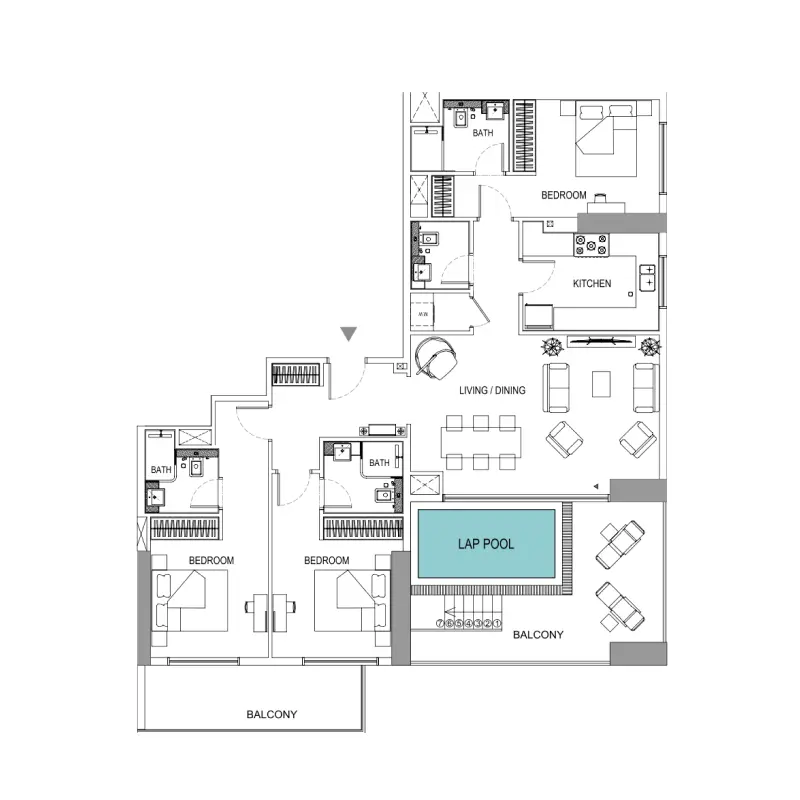 3 bedroom floor plan