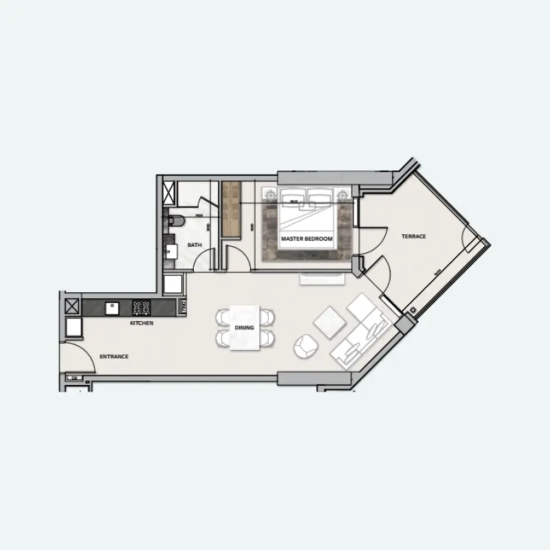 1 bedroom floor plan