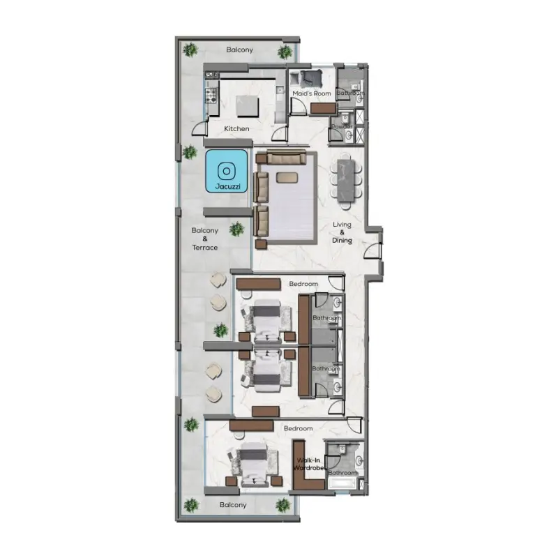 3 bedroom floor plan