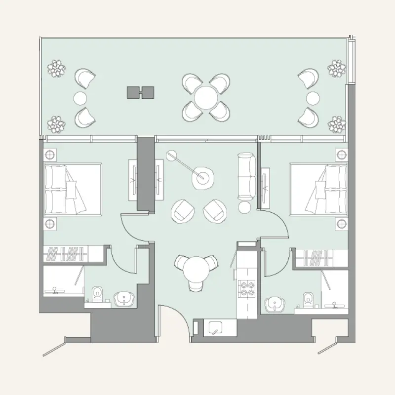 2 bedroom floor plan