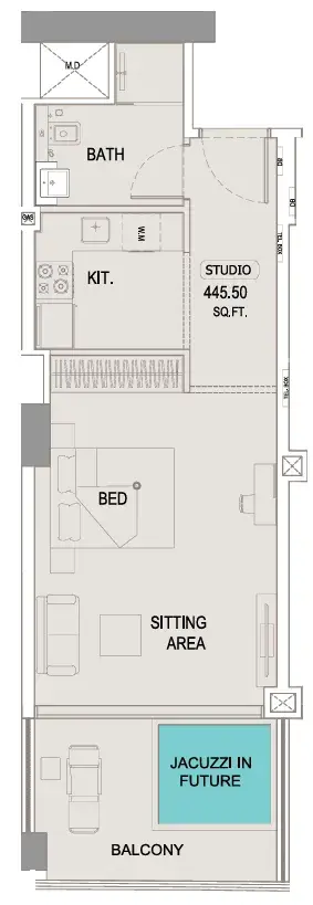 Studio apartments - Trillionaire Residences floor plan
