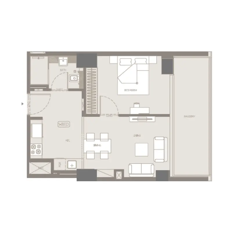 1 bedroom floor plan