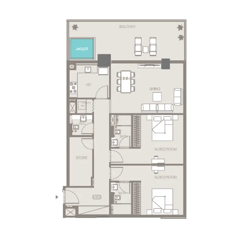 2 bedroom floor plan