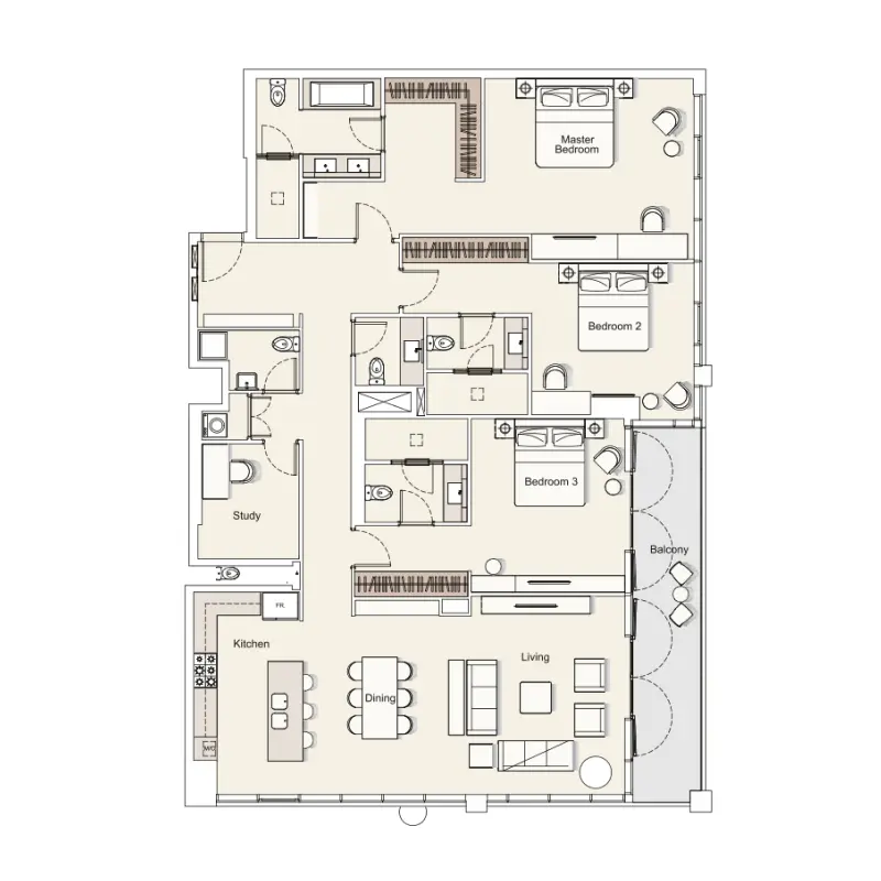 3 bedroom floor plan