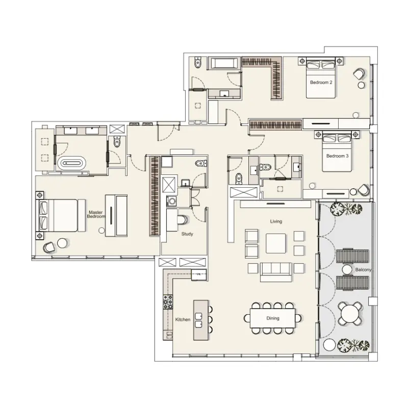 3 bedroom floor plan