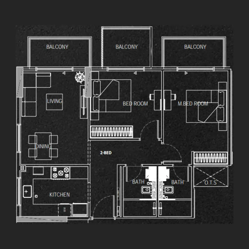 2 bedroom floor plan
