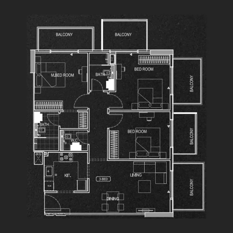 3 bedroom floor plan