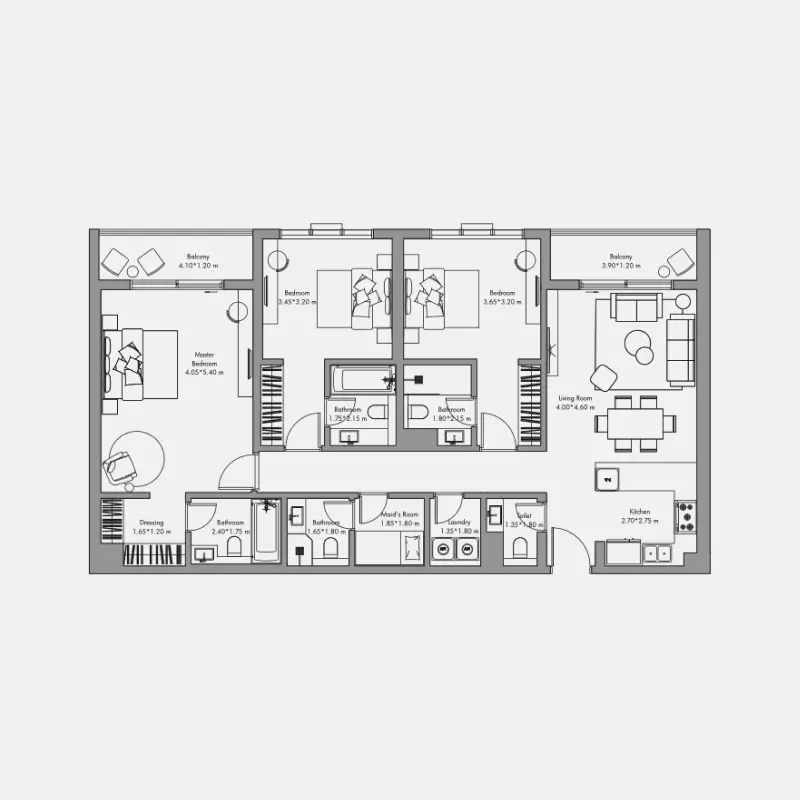 3 bedroom floor plan