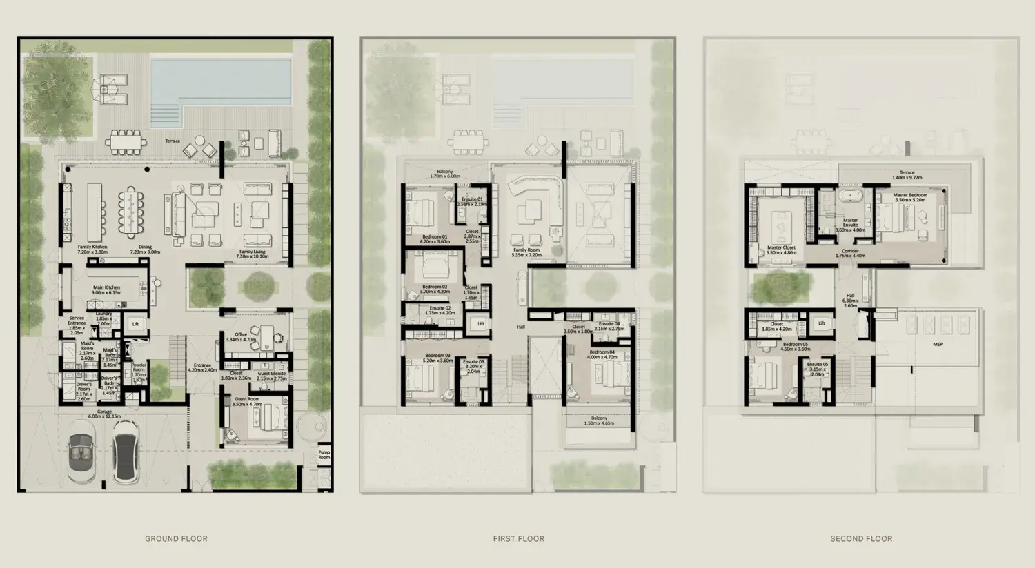 7 Bedrooms villa - Nad Al Sheba Gardens Phase 8 floor plan