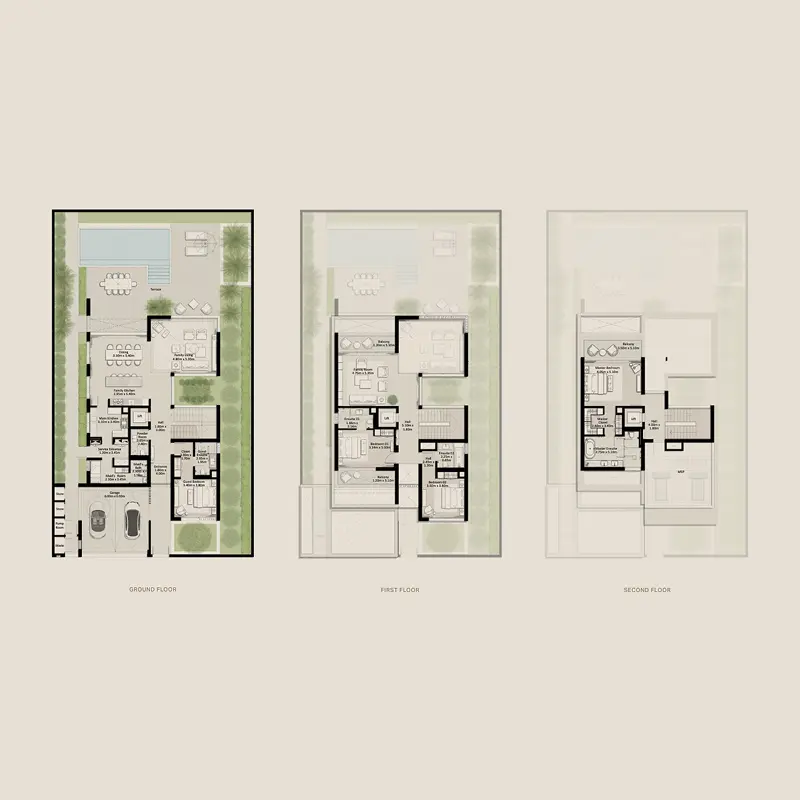 4 bedroom + pool Villa -  Nad Al Sheba Gardens Phase 8 floor plan