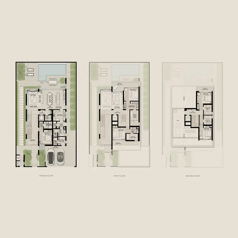5 bedroom+pool Villa -  Nad Al Sheba Gardens Phase 8 floor plan