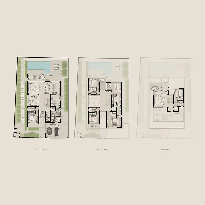 6 bedroom + pool Villa -  Nad Al Sheba Gardens Phase 8 floor plan