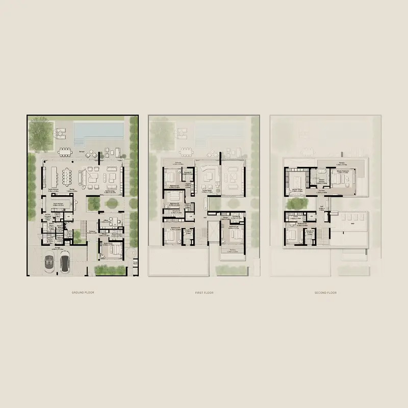 7 bedroom Villa -  Nad Al Sheba Gardens Phase 8 floor plan