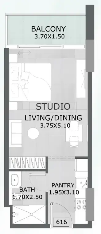 Studio apartments - Floarea Grande floor plan
