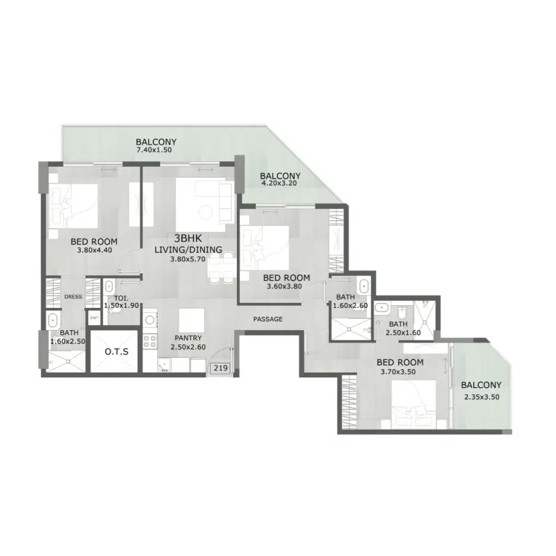3 bedroom floor plan