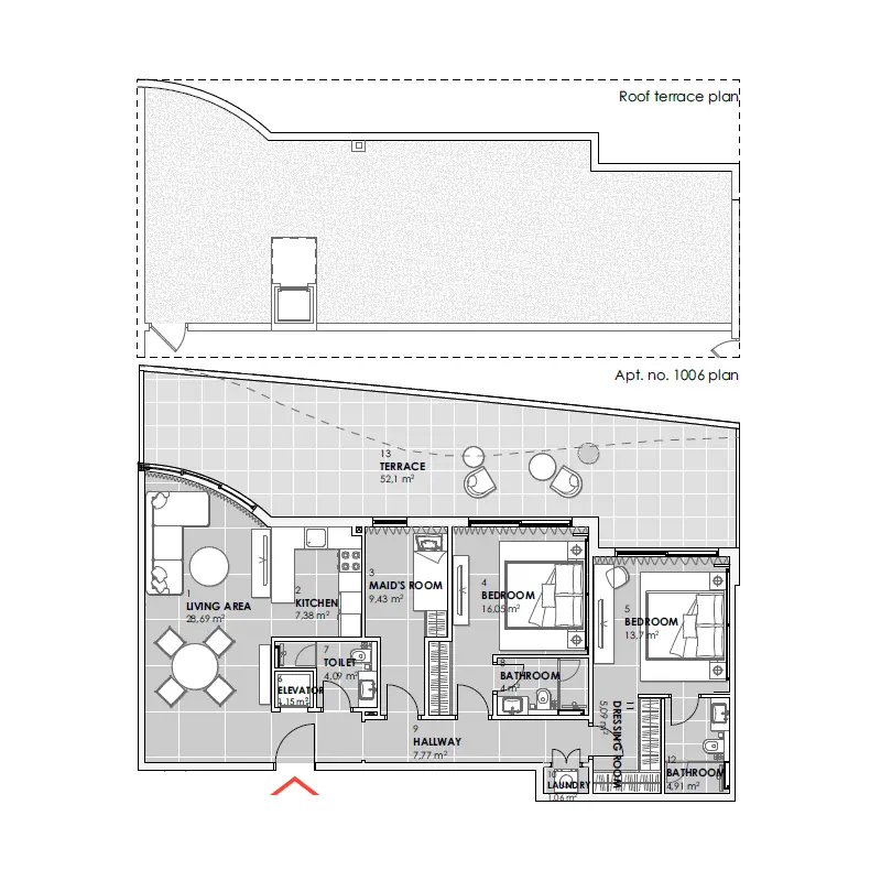 2 bedroom floor plan
