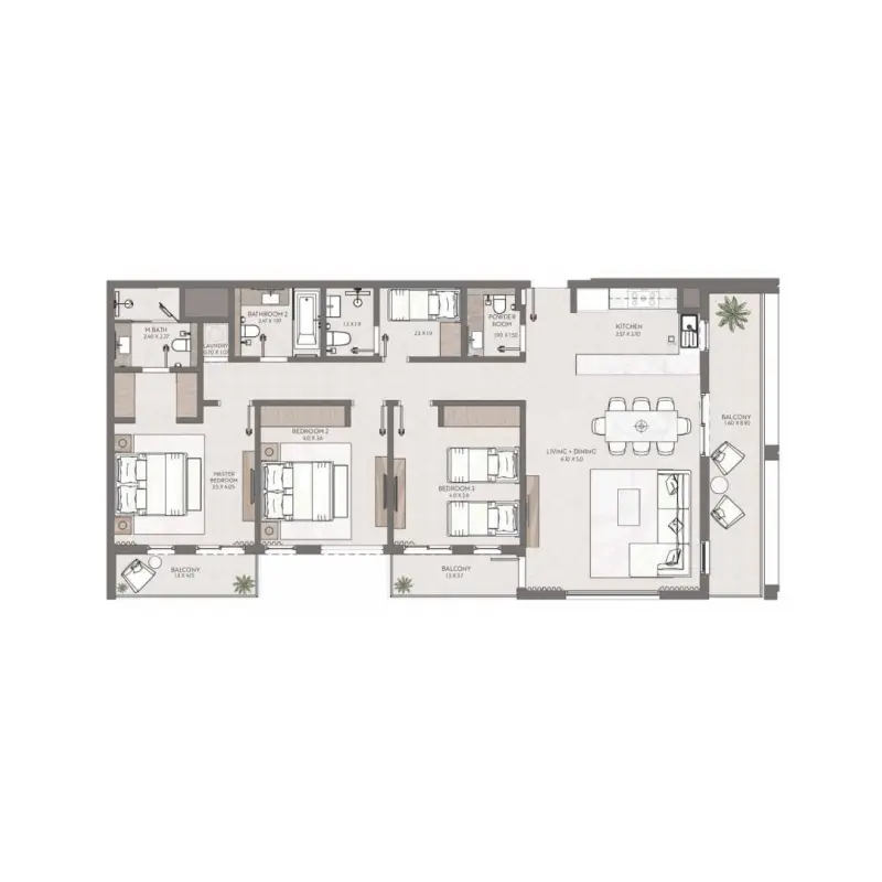 3 bedroom floor plan