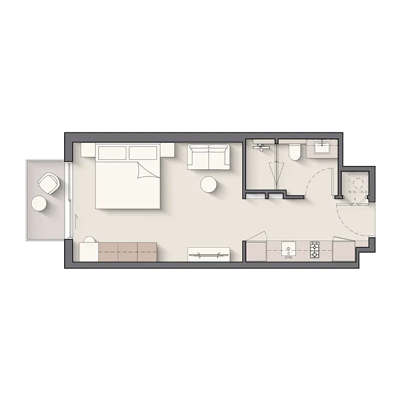 Studio Apartments -  Windsor House floor plan