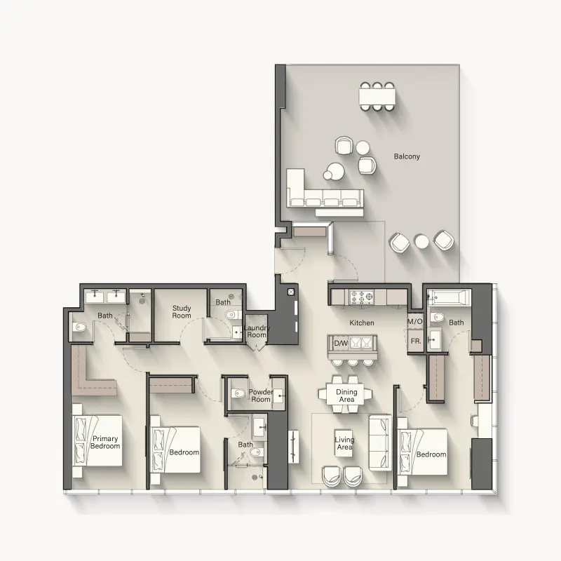 3,5 bedroom floor plan