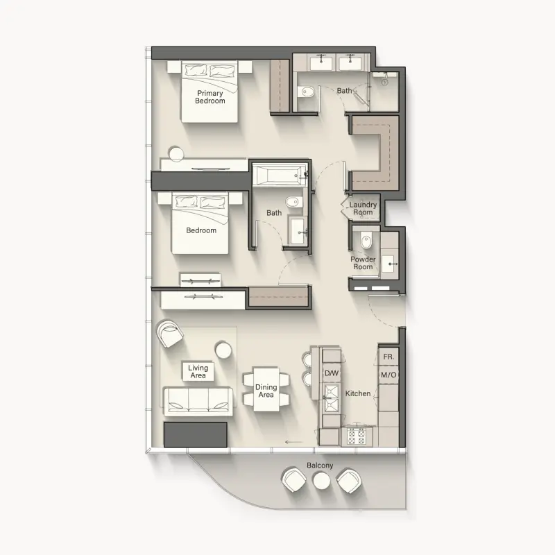2 bedroom floor plan