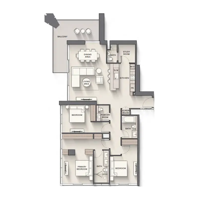 3 bedroom floor plan