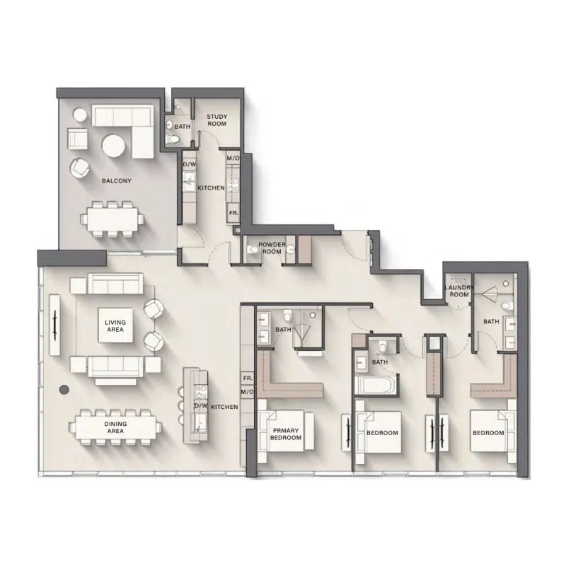 3 bedroom floor plan