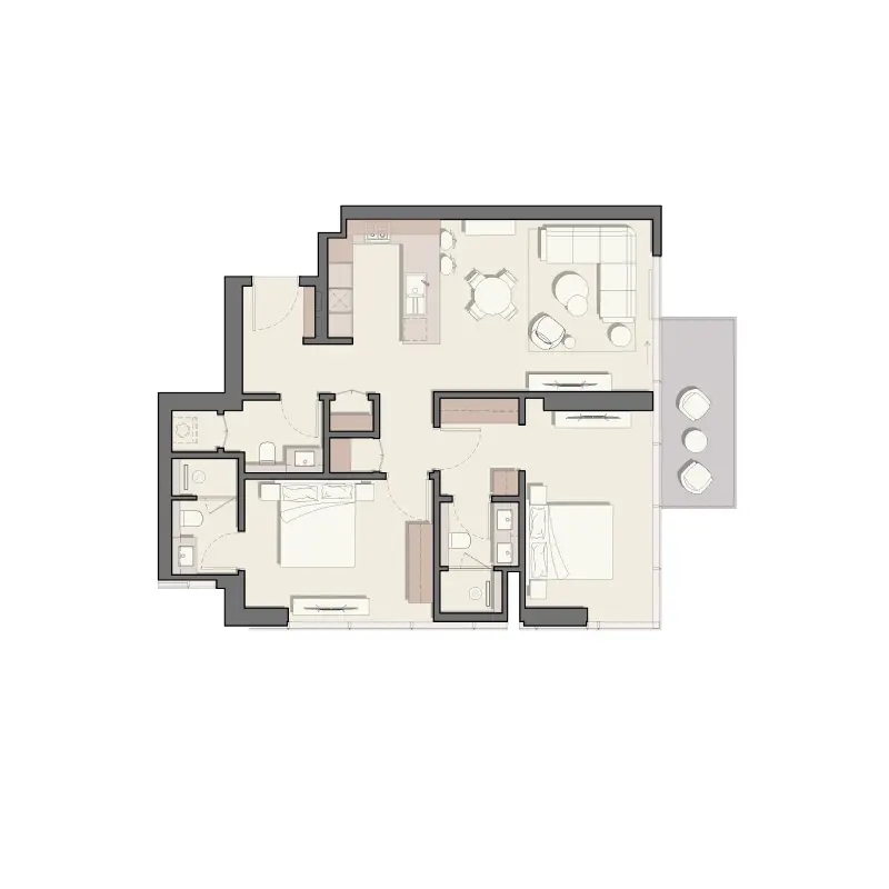 2 bedroom floor plan