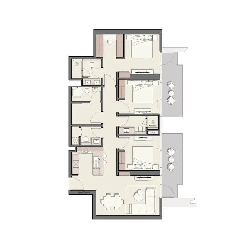 3 bedroom floor plan