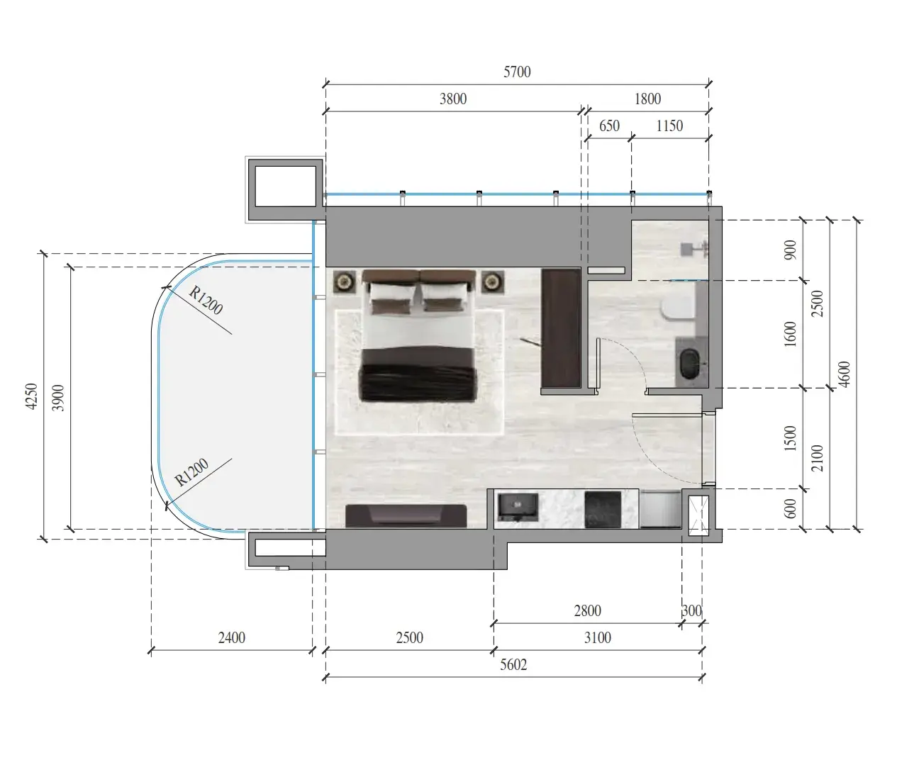 Studio apartments - Ananda Residences floor plan