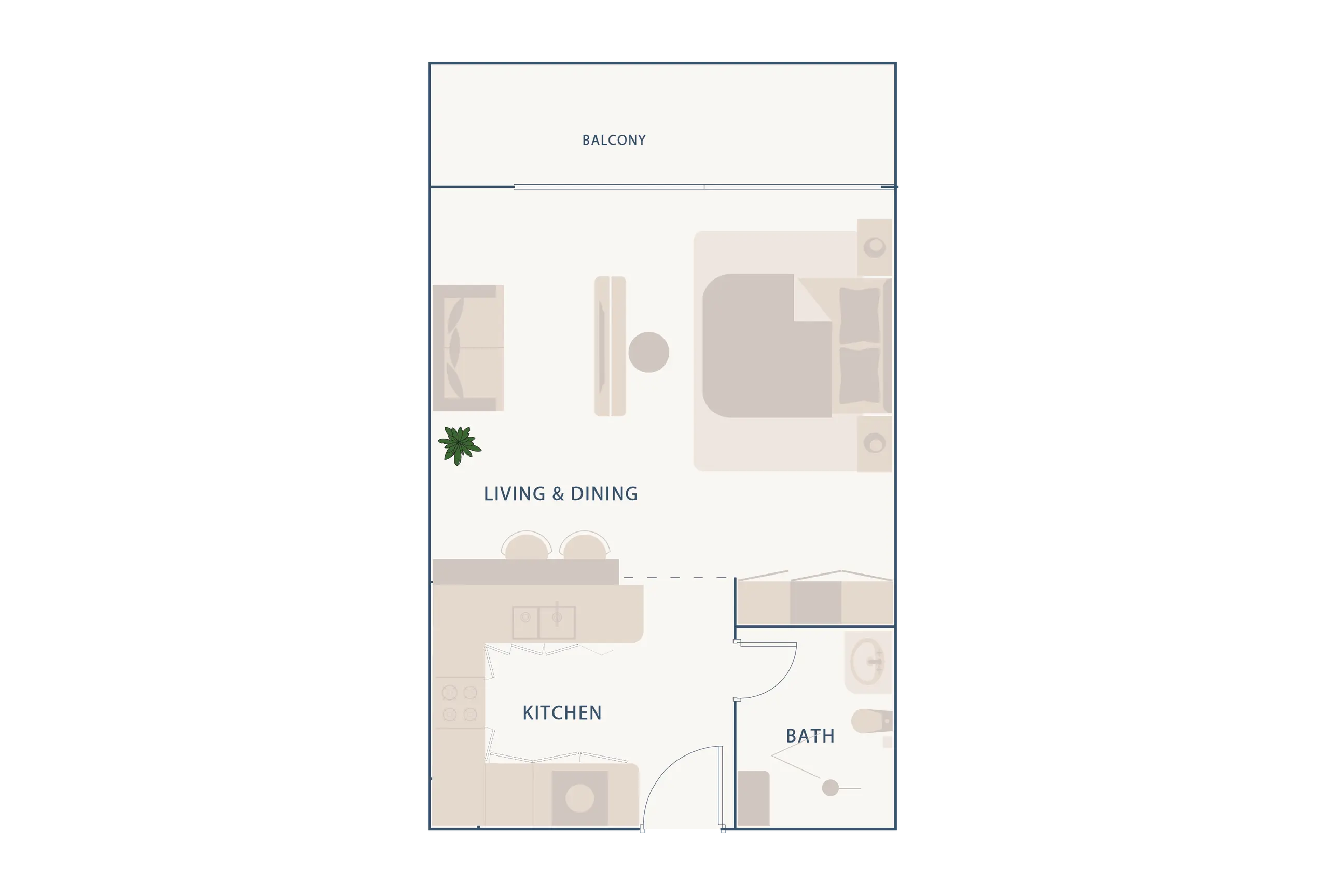 Studio Type B floor plan