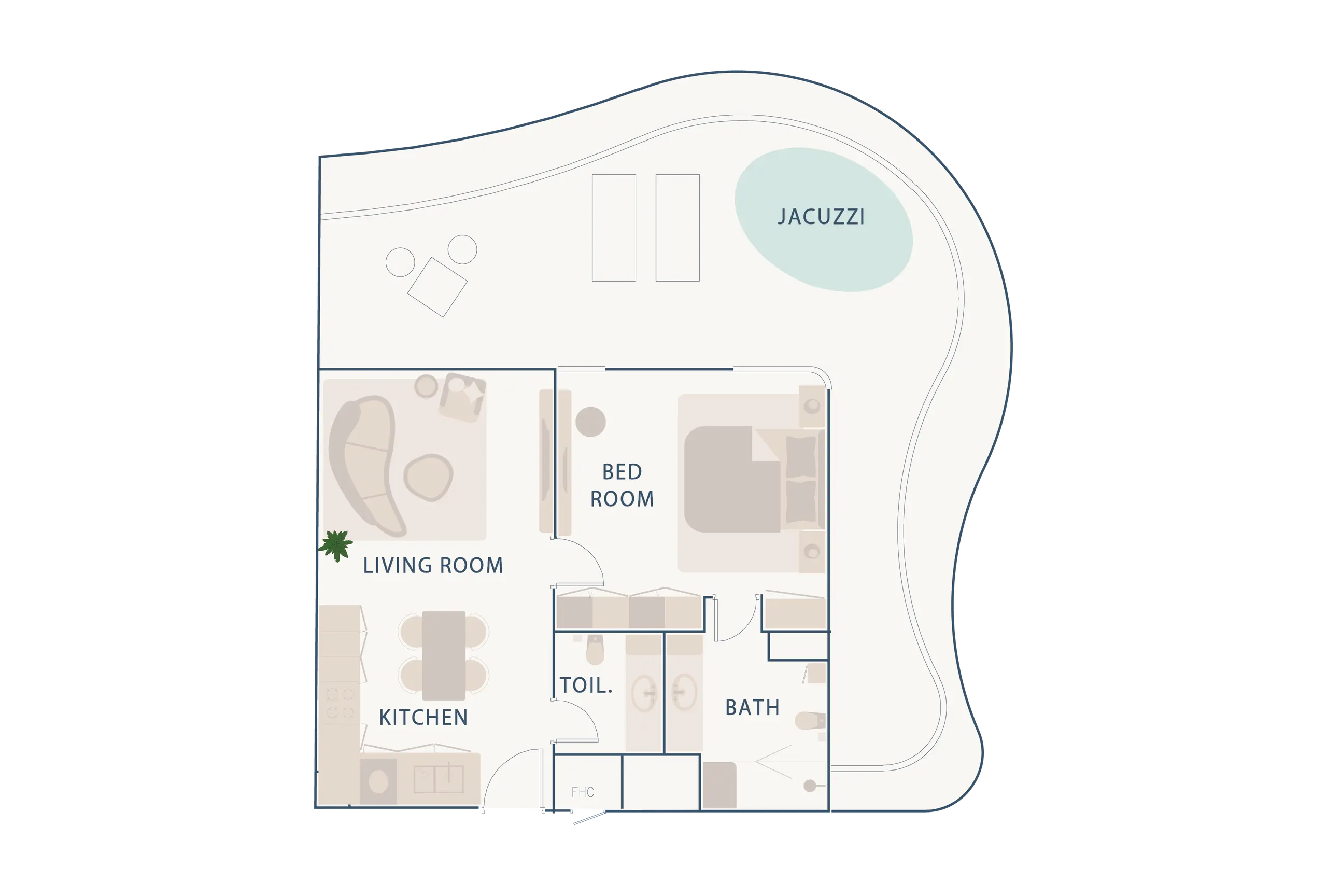 1 Bedroom Type B floor plan