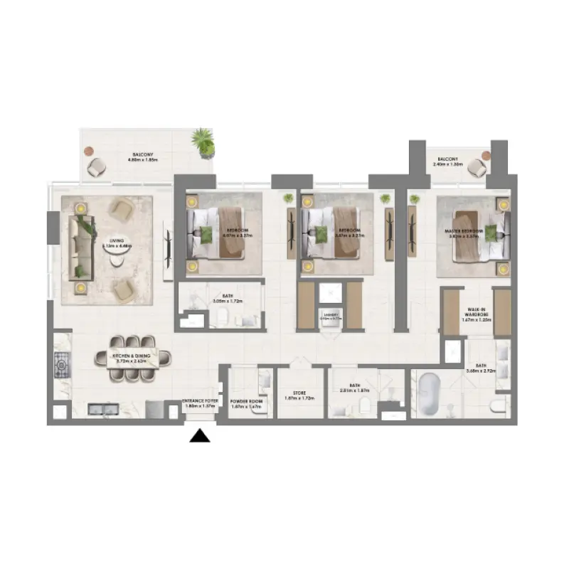 3 bedroom floor plan