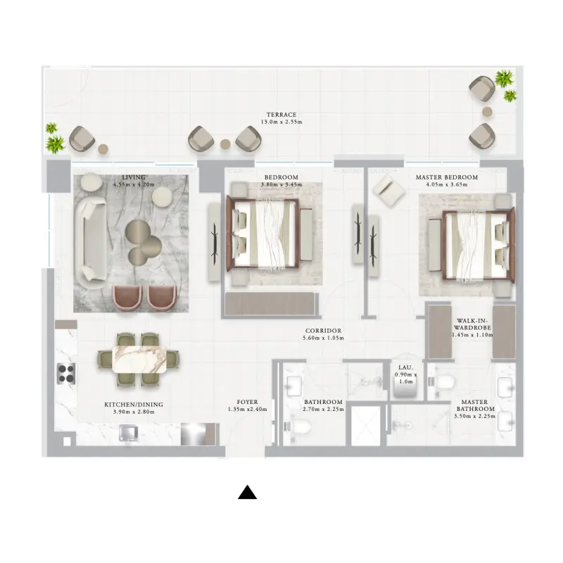 2 bedroom floor plan