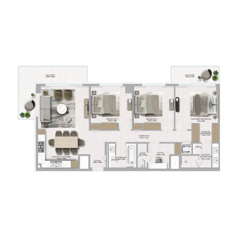 3 bedroom floor plan