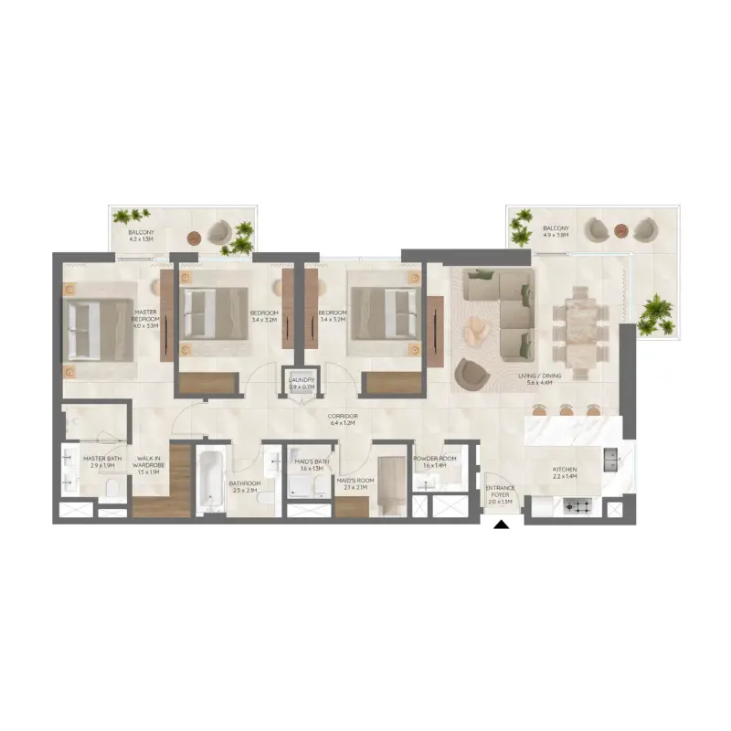 3 bedroom floor plan