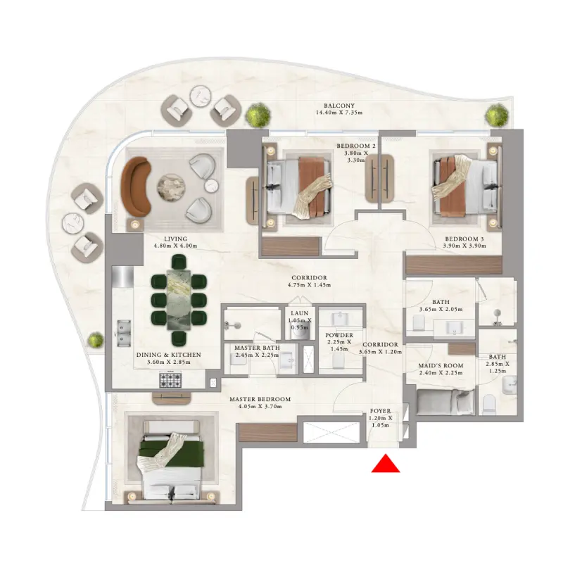 3 bedroom floor plan