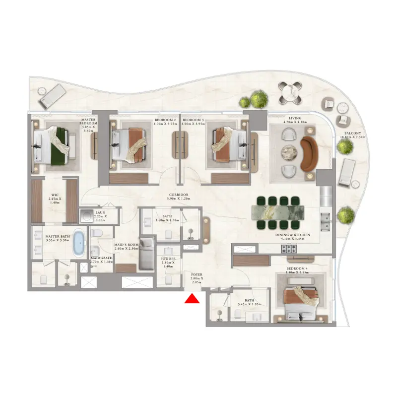4 bedroom floor plan