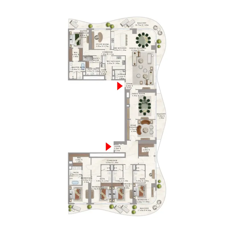 5 bedroom floor plan
