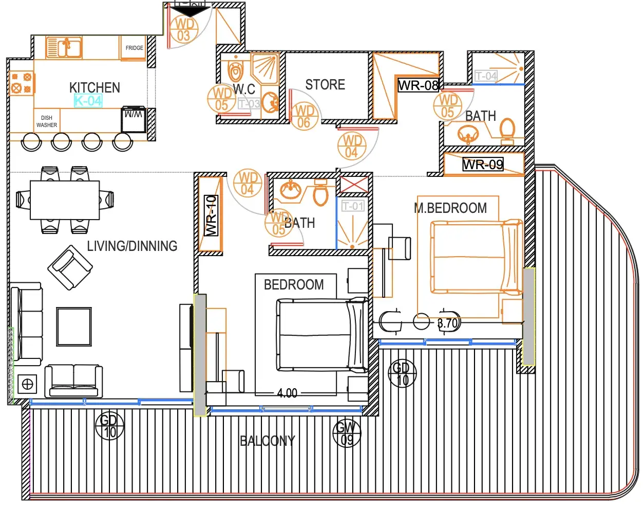 2 Bedrooms apartments - Urban Life floor plan