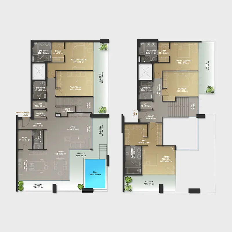 5 bedroom Duplex -  Olaia Residences floor plan