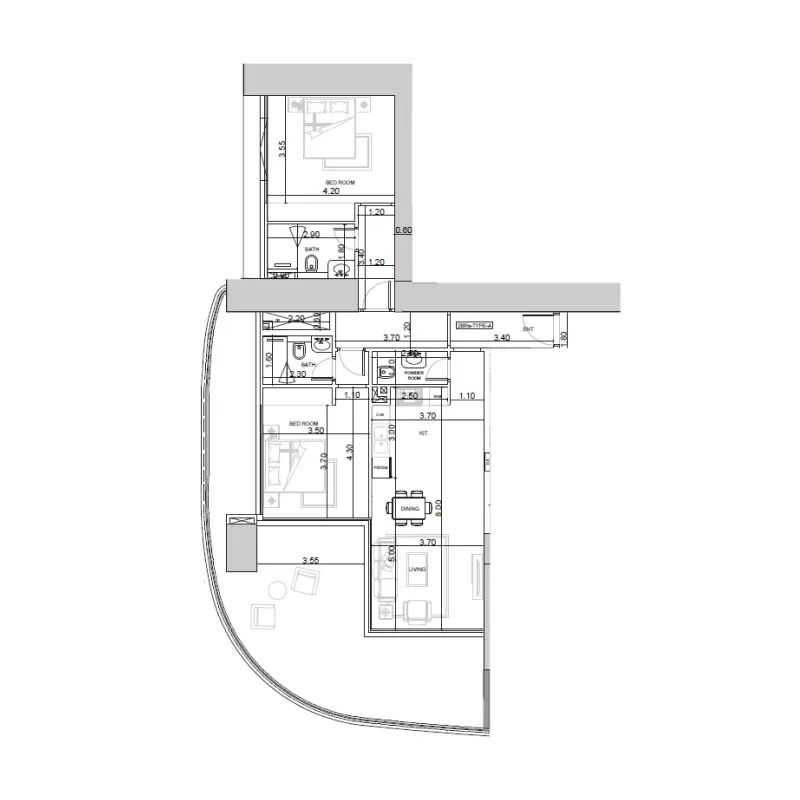 2 bedroom floor plan